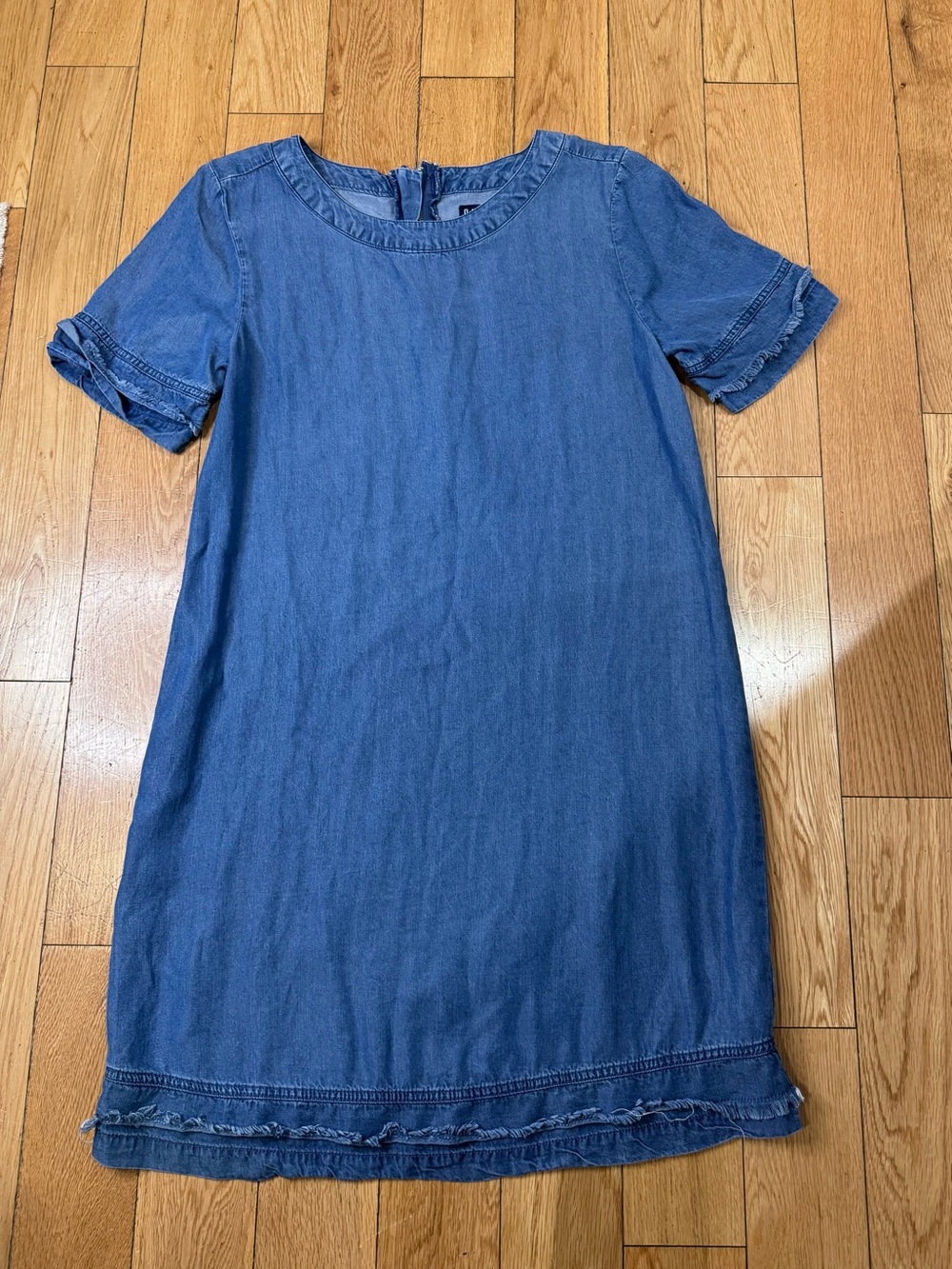 Gap Denim Lyocell Shift Dress with Raw Hem - Size XS